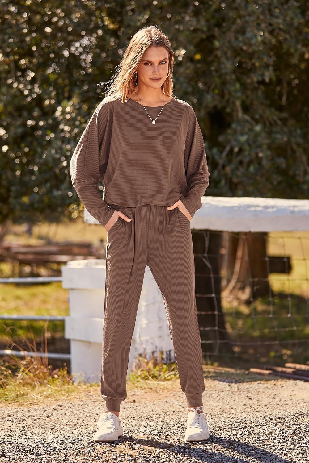 image:imagePRETTYGARDEN Womens 2 Piece Outfit Matching Lounge SetCoffee