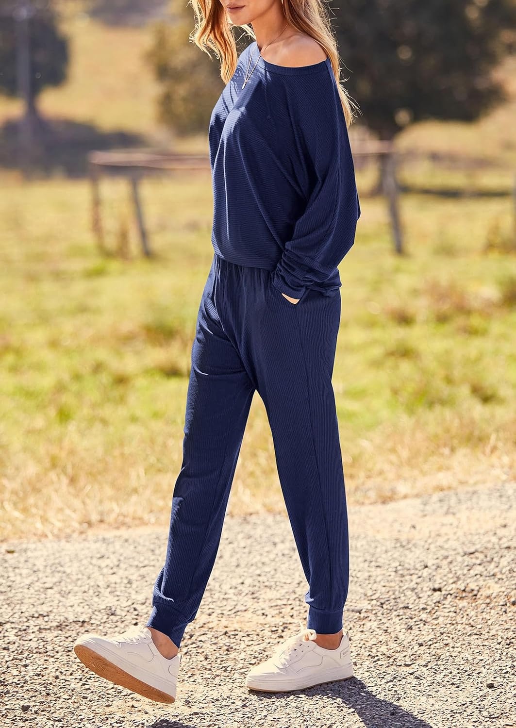 image:imagePRETTYGARDEN Womens 2 Piece Outfit Matching Lounge SetDark Blue