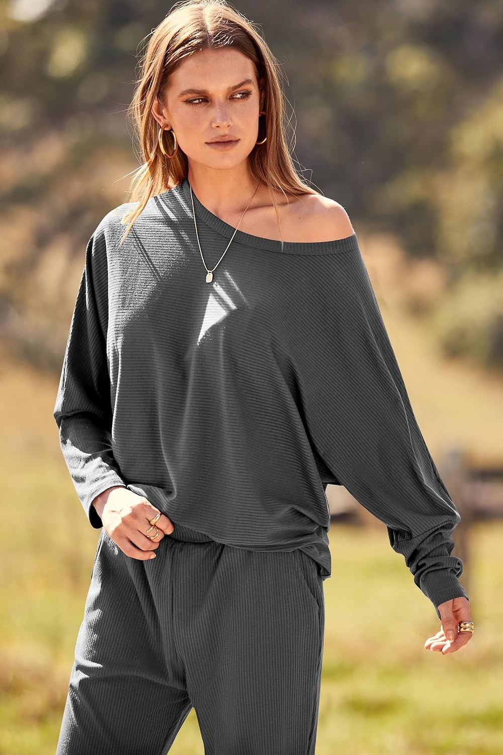image:imagePRETTYGARDEN Womens 2 Piece Outfit Matching Lounge SetDark Grey