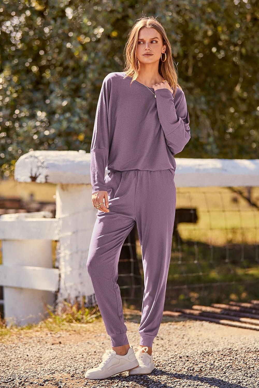 image:imagePRETTYGARDEN Womens 2 Piece Outfit Matching Lounge SetDeep Purple