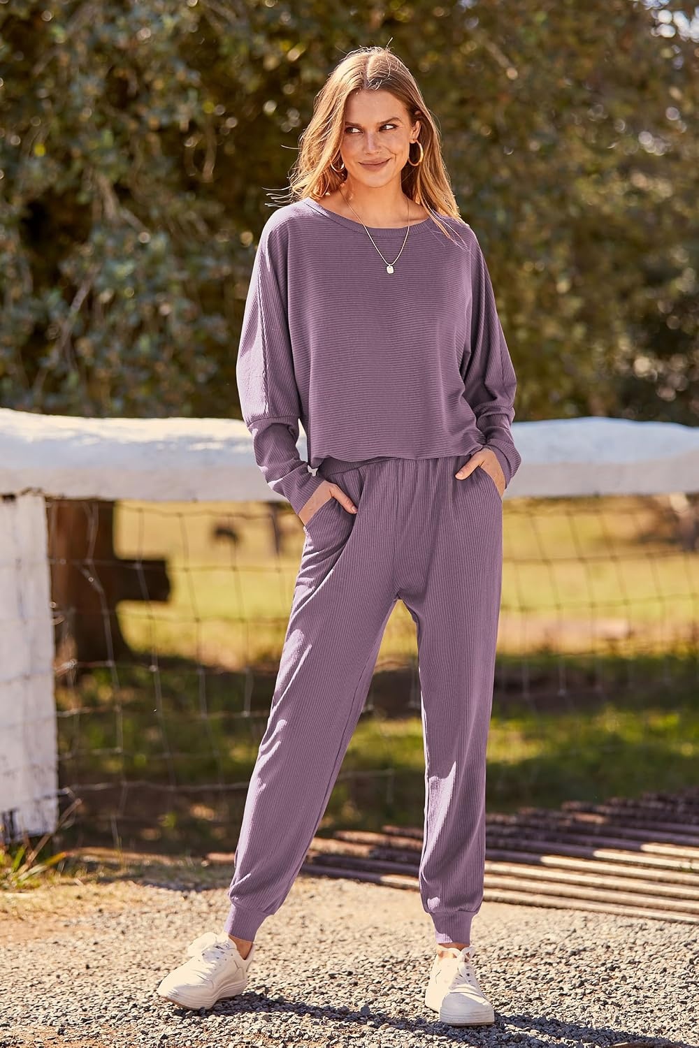 image:imagePRETTYGARDEN Womens 2 Piece Outfit Matching Lounge SetDeep Purple