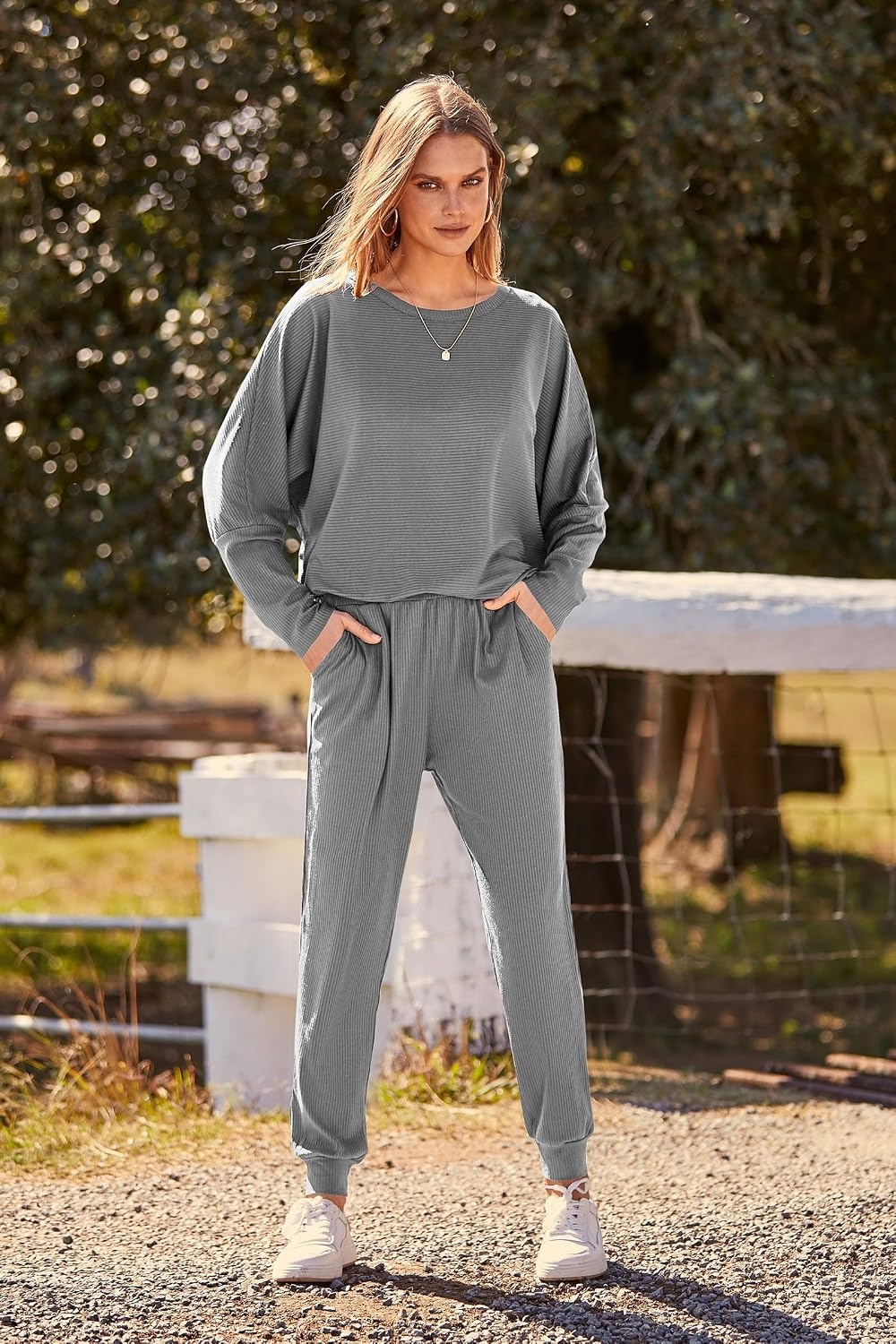 image:imagePRETTYGARDEN Womens 2 Piece Outfit Matching Lounge SetGrey