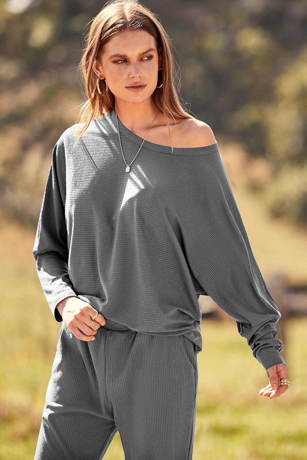 image:imagePRETTYGARDEN Womens 2 Piece Outfit Matching Lounge SetGrey