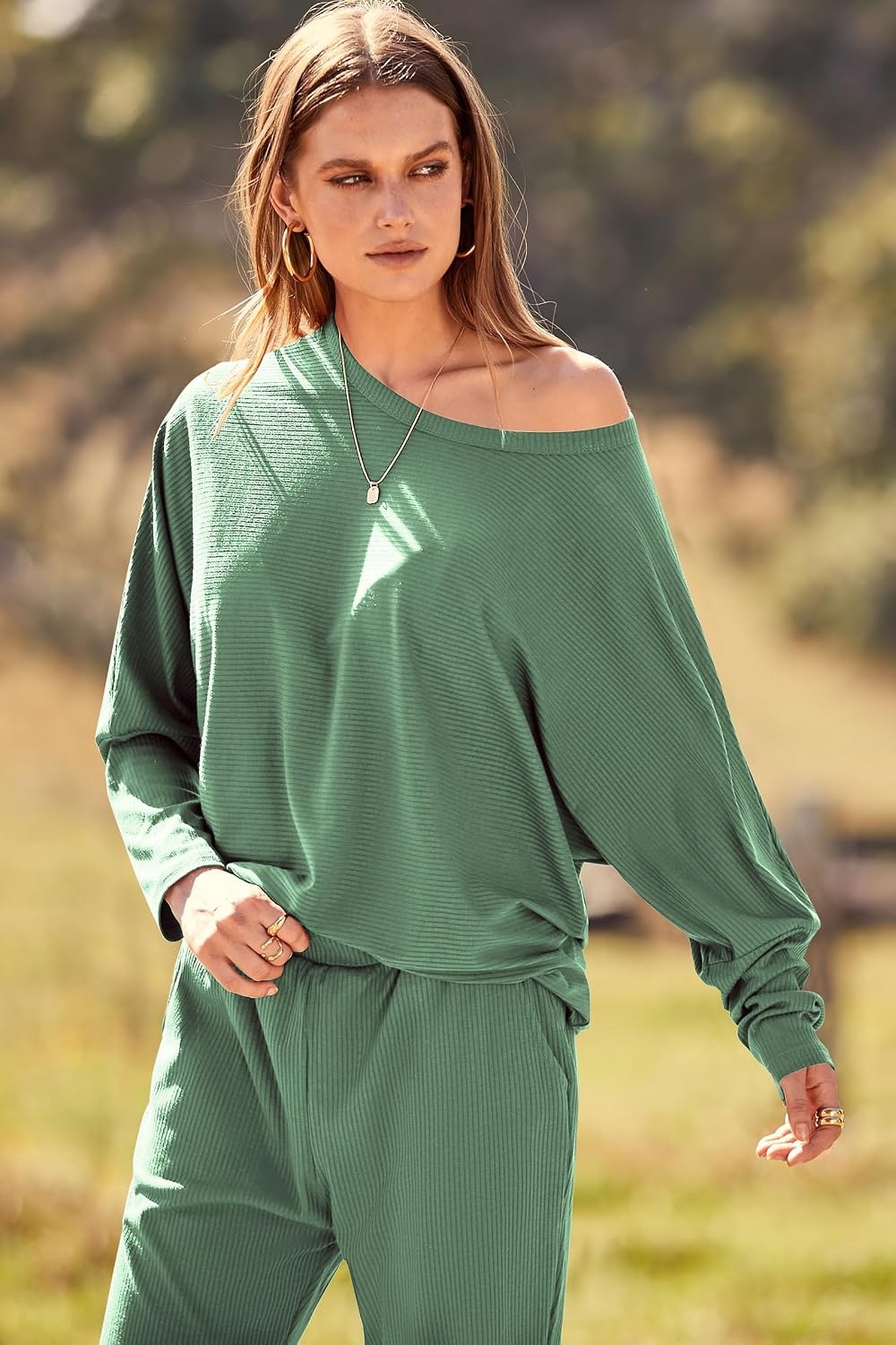 image:imagePRETTYGARDEN Womens 2 Piece Outfit Matching Lounge SetLight Green