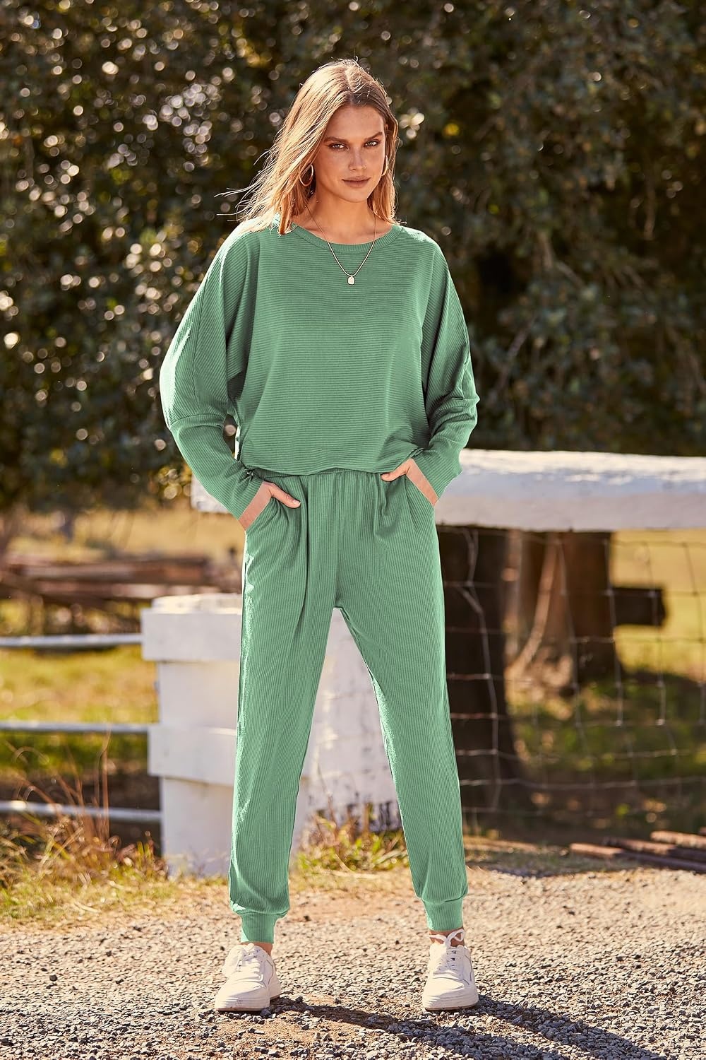 image:imagePRETTYGARDEN Womens 2 Piece Outfit Matching Lounge SetLight Green