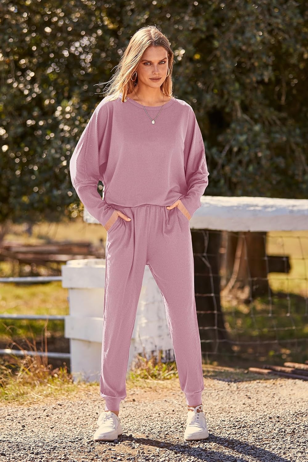 image:imagePRETTYGARDEN Womens 2 Piece Outfit Matching Lounge SetPink