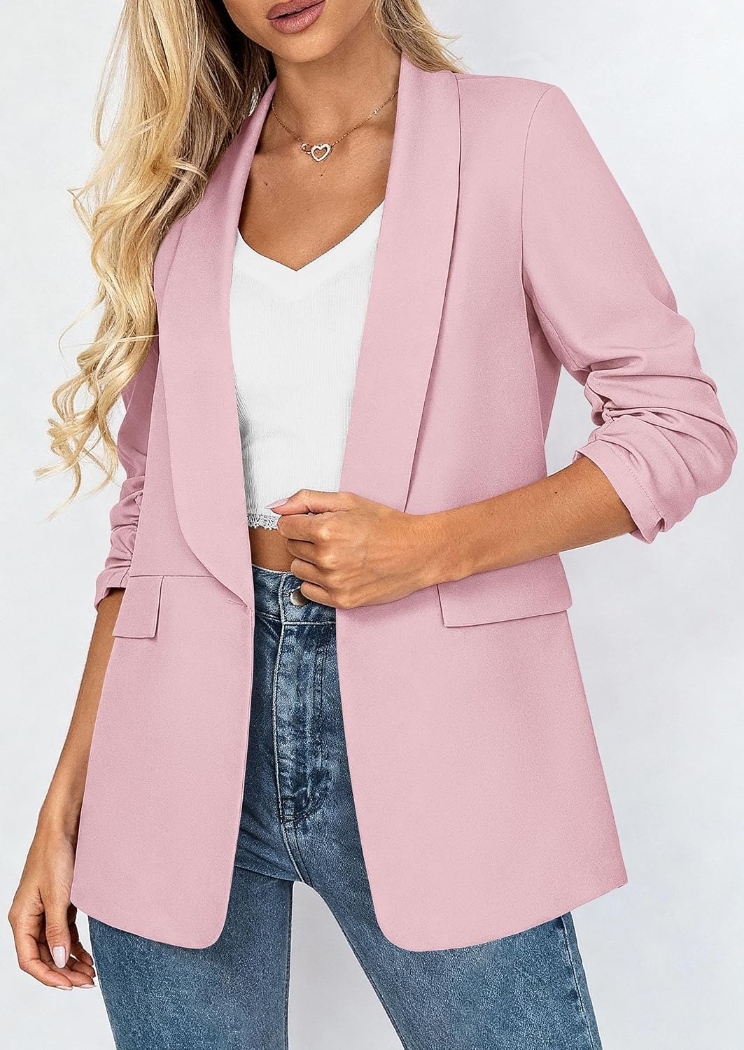 image:imagePRETTYGARDEN Womens Summer Blazers Business Casual OutfitsPink