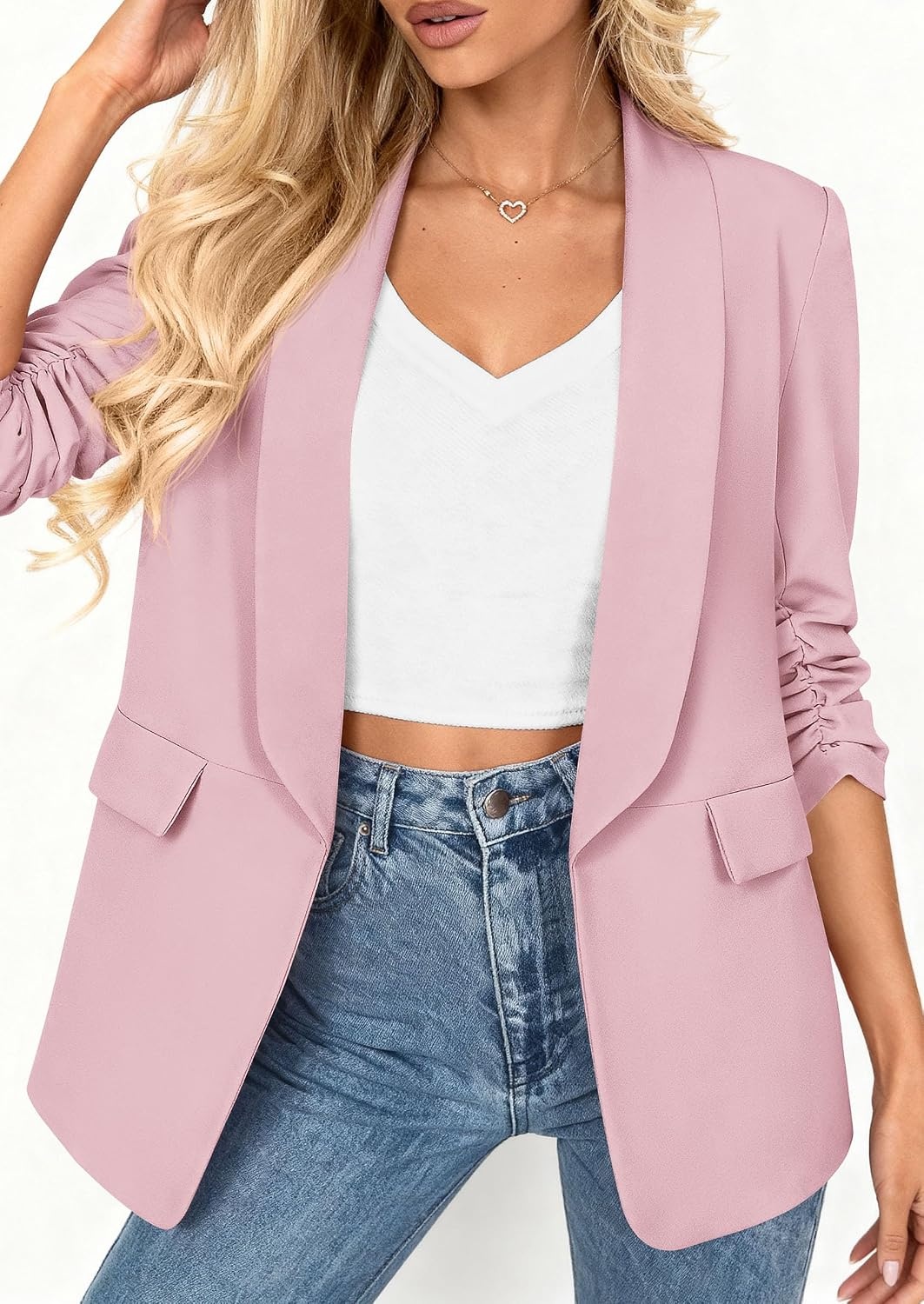 image:imagePRETTYGARDEN Womens Summer Blazers Business Casual OutfitsPink