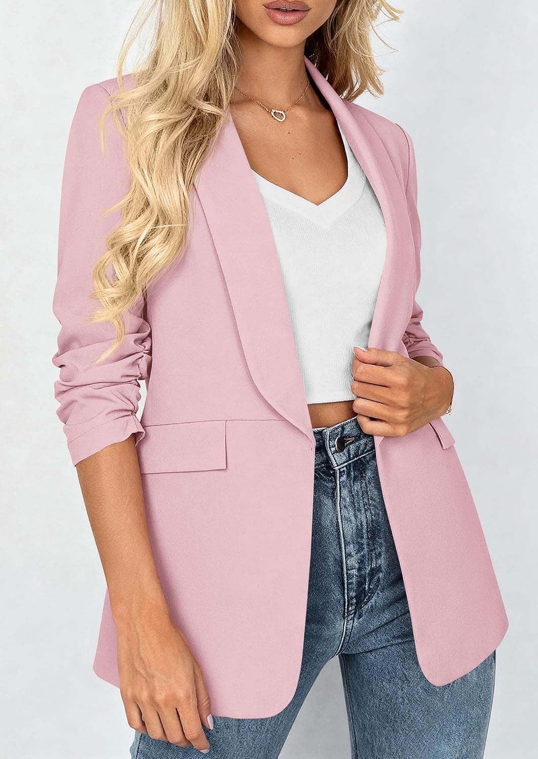 image:imagePRETTYGARDEN Womens Summer Blazers Business Casual OutfitsPink