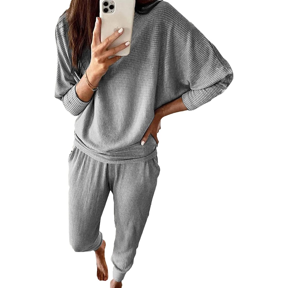 image:imagePRETTYGARDEN Womens 2 Piece Outfit Matching Lounge SetGrey