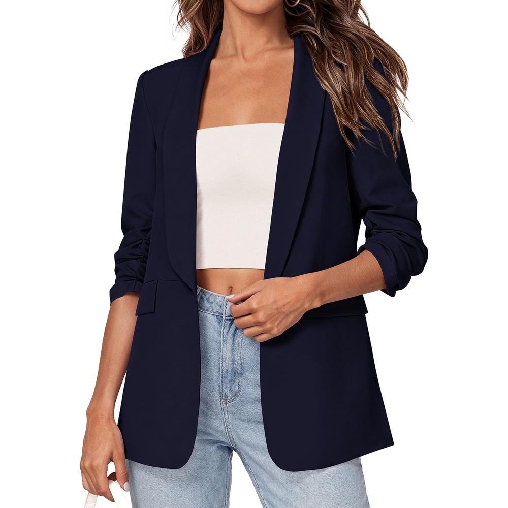 image:imagePRETTYGARDEN Womens Summer Blazers Business Casual OutfitsNavy Blue
