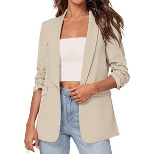PRETTYGARDEN Women’s Summer Blazers Business Casual Outfits(Beige)