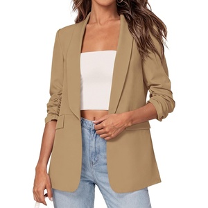 PRETTYGARDEN Women’s Summer Blazers Business Casual Outfits(Khaki)