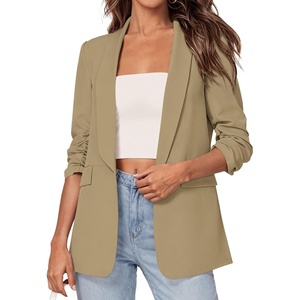 PRETTYGARDEN Women’s Summer Blazers Business Casual Outfits(Light Khaki)