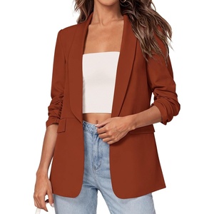 PRETTYGARDEN Women’s Summer Blazers Business Casual Outfits(Rust)