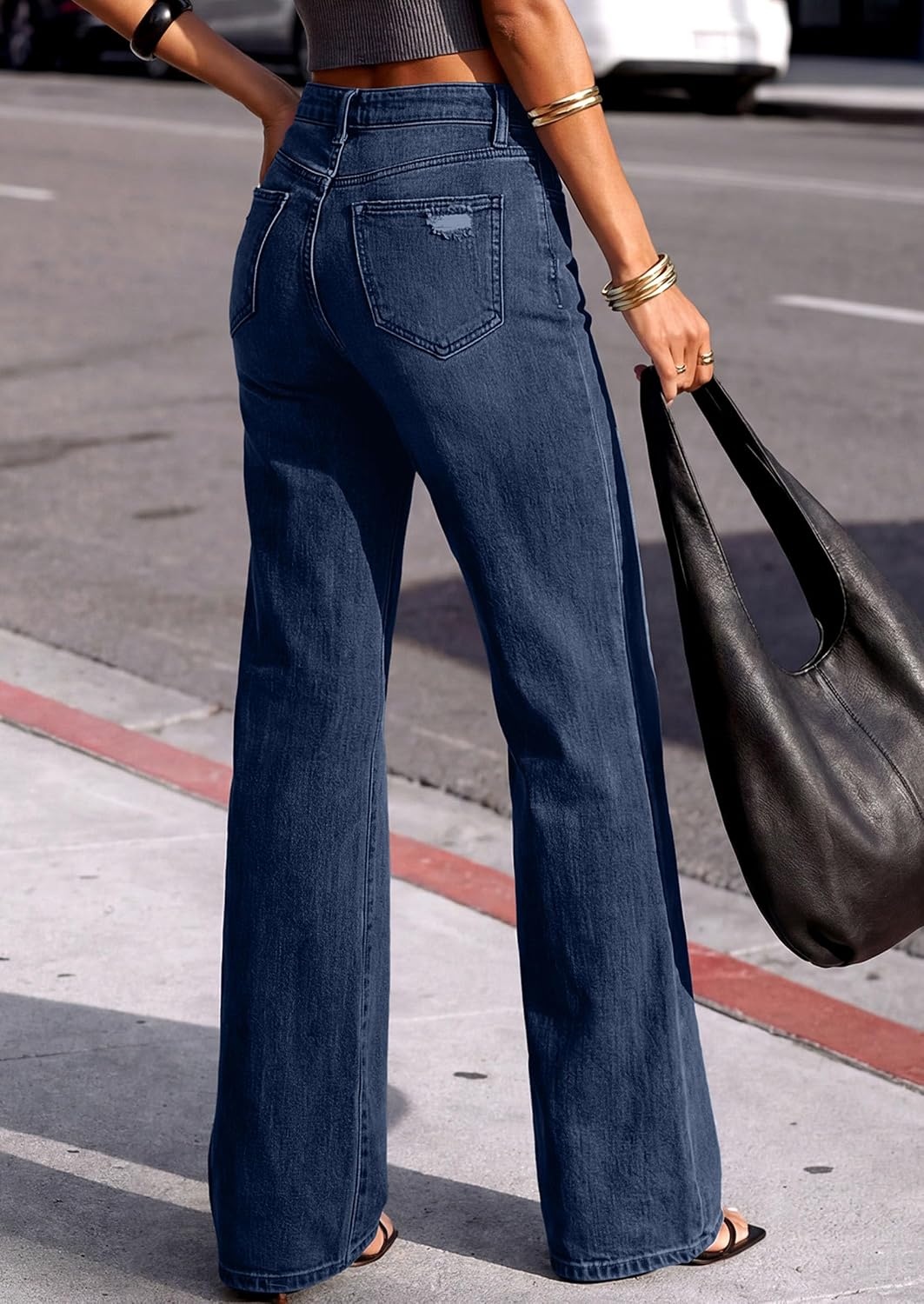 image:imagePRETTYGARDEN Womens Jeans Stretchy High Waisted Denim PantsBright Blue
