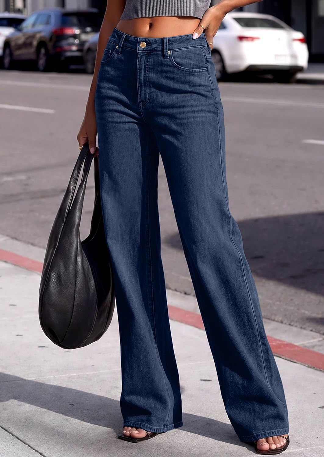 image:imagePRETTYGARDEN Womens Jeans Stretchy High Waisted Denim PantsBright Blue
