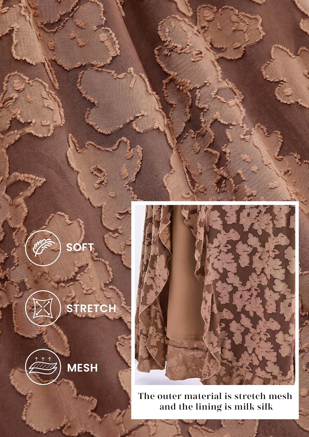 image:imagePRETTYGARDEN Womens Formal Maxi Floral Dresses with SlitBrown