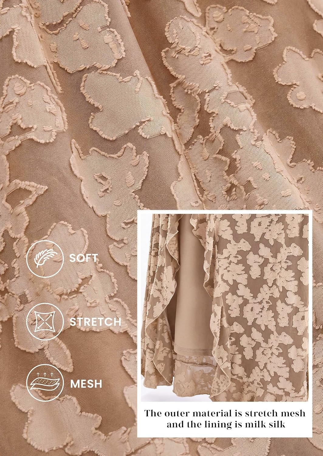 image:imagePRETTYGARDEN Womens Formal Maxi Floral Dresses with SlitKhaki