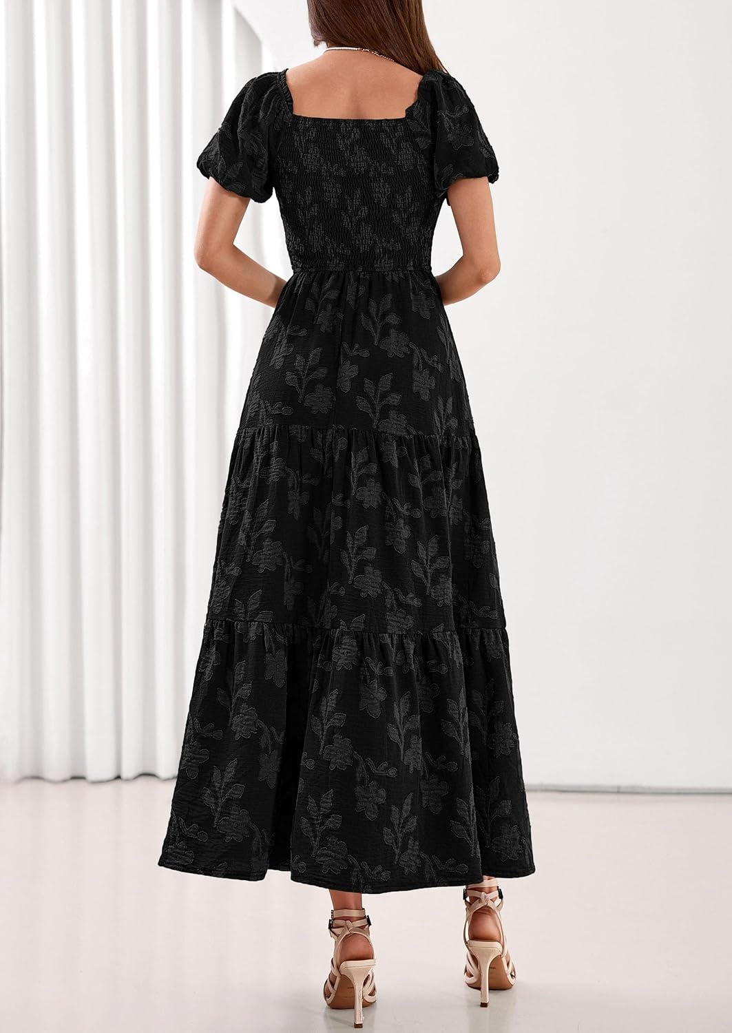 image:imagePRETTYGARDEN Womens Summer Floral Boho Maxi DressBlack