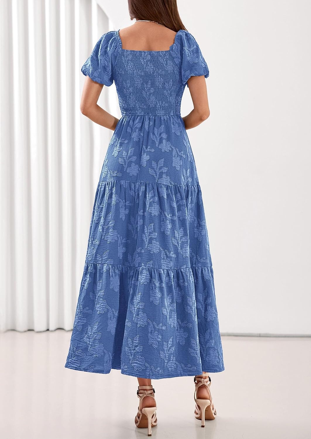 image:imagePRETTYGARDEN Womens Summer Floral Boho Maxi DressBlue