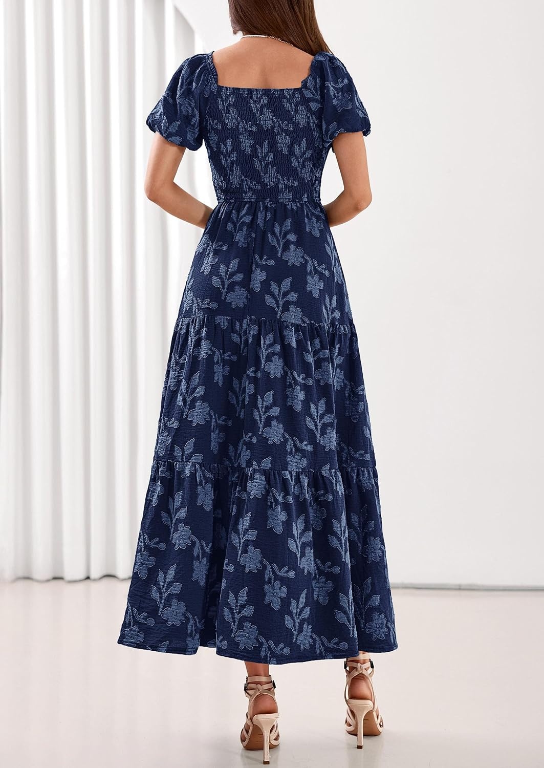 image:imagePRETTYGARDEN Womens Summer Floral Boho Maxi DressNavy Blue