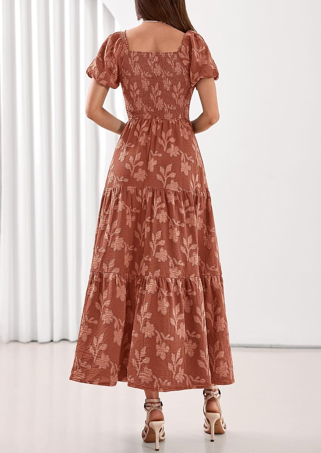 image:imagePRETTYGARDEN Womens Summer Floral Boho Maxi DressOrange
