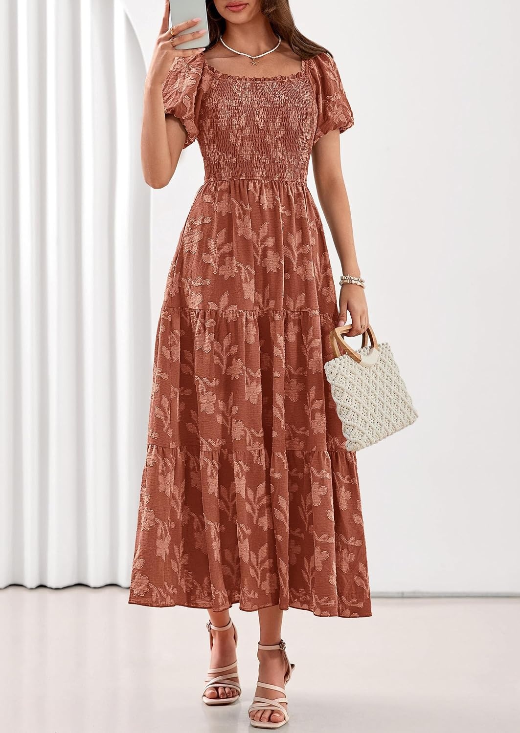 image:imagePRETTYGARDEN Womens Summer Floral Boho Maxi DressOrange
