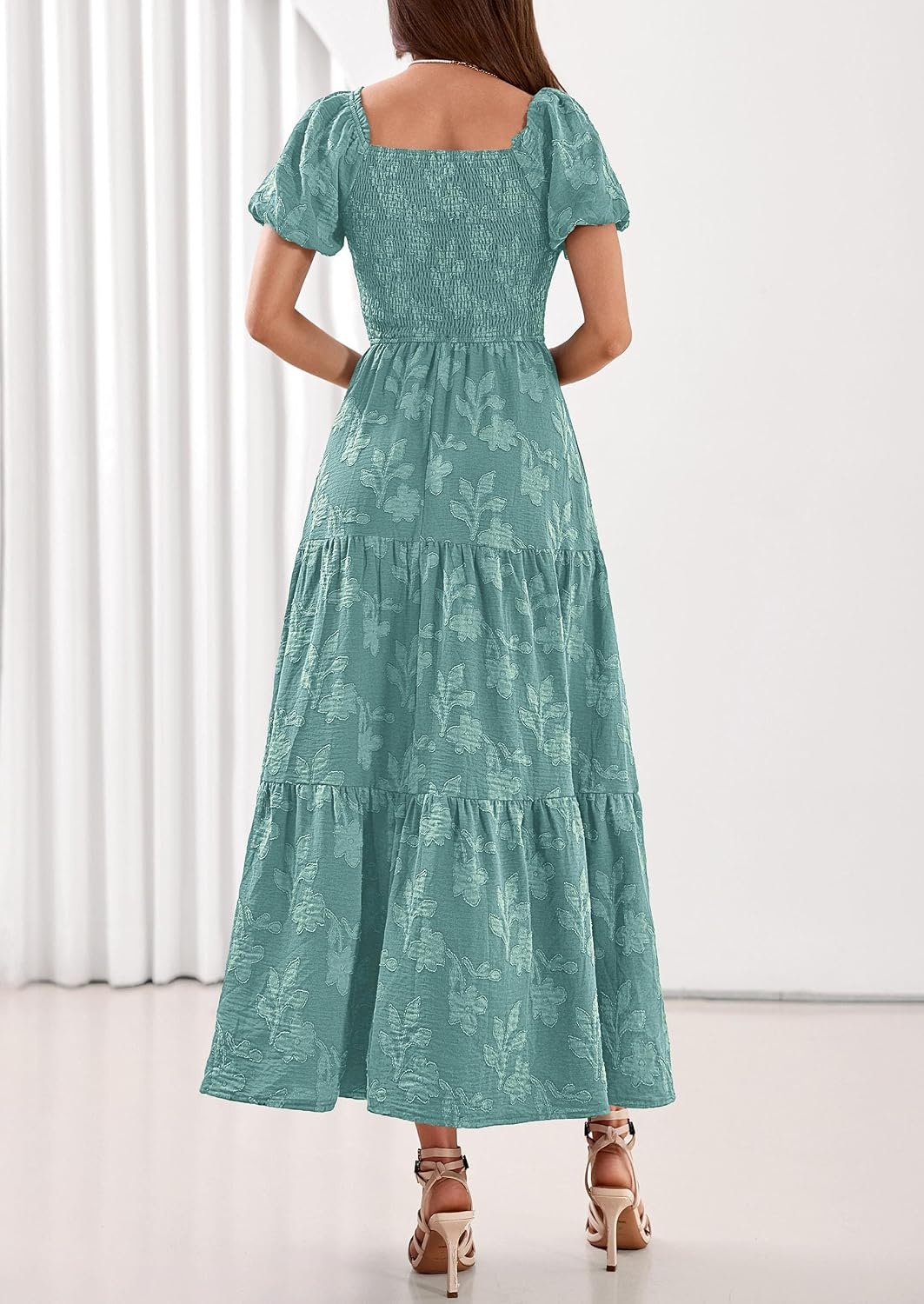 image:imagePRETTYGARDEN Womens Summer Floral Boho Maxi DressSage Green