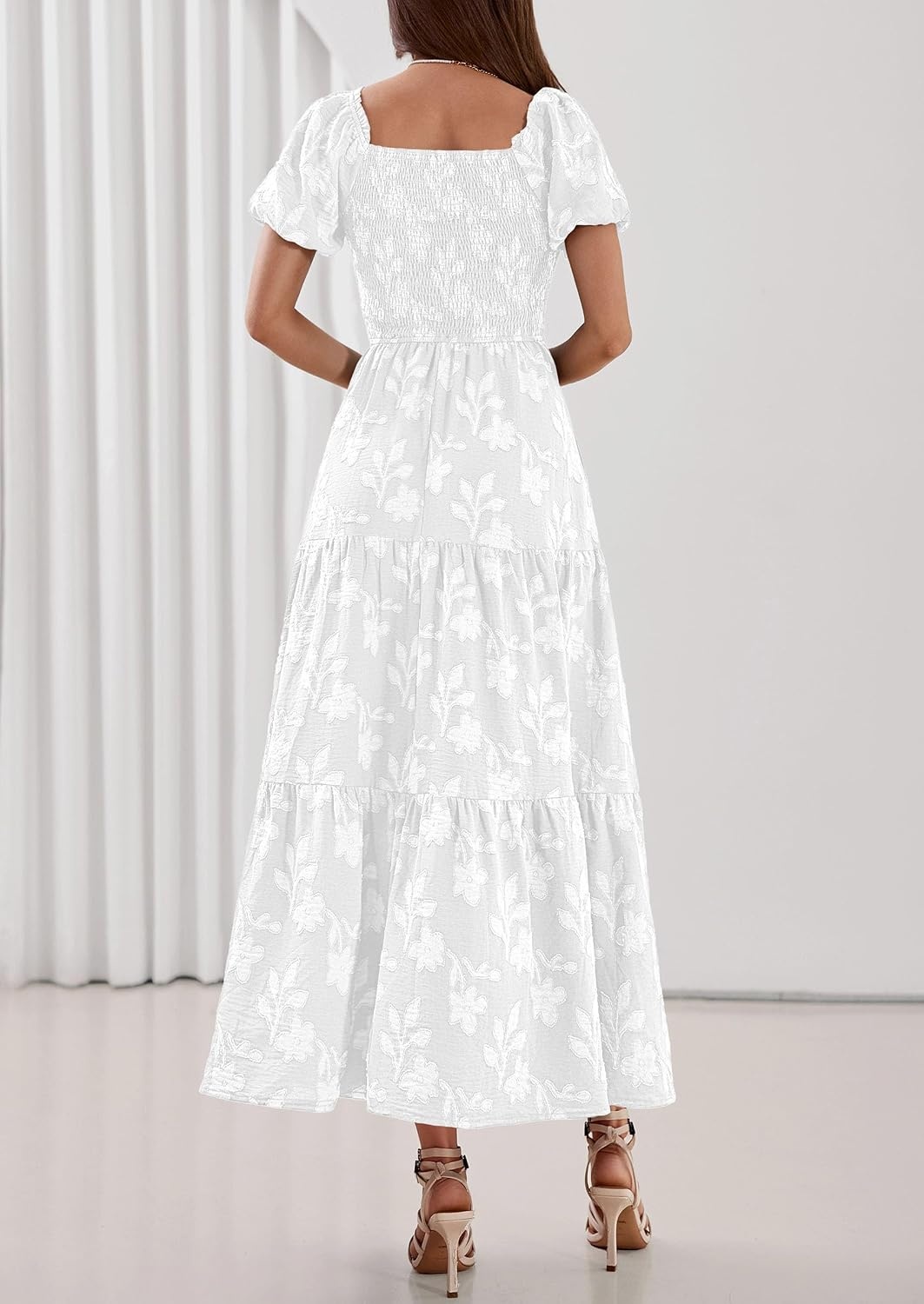 image:imagePRETTYGARDEN Womens Summer Floral Boho Maxi DressWhite
