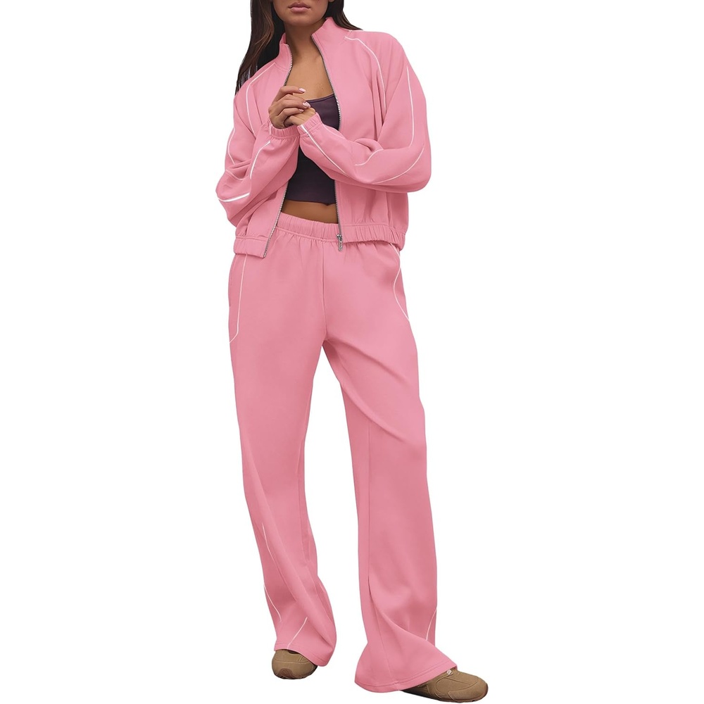 image:imagePRETTYGARDEN Womens 2 Piece Sweat Set Casual Fall OutfitsPink