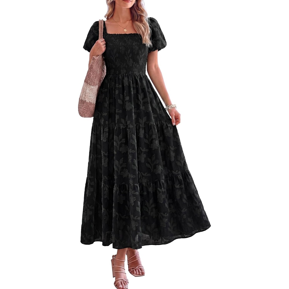 image:imagePRETTYGARDEN Womens Summer Floral Boho Maxi DressBlack