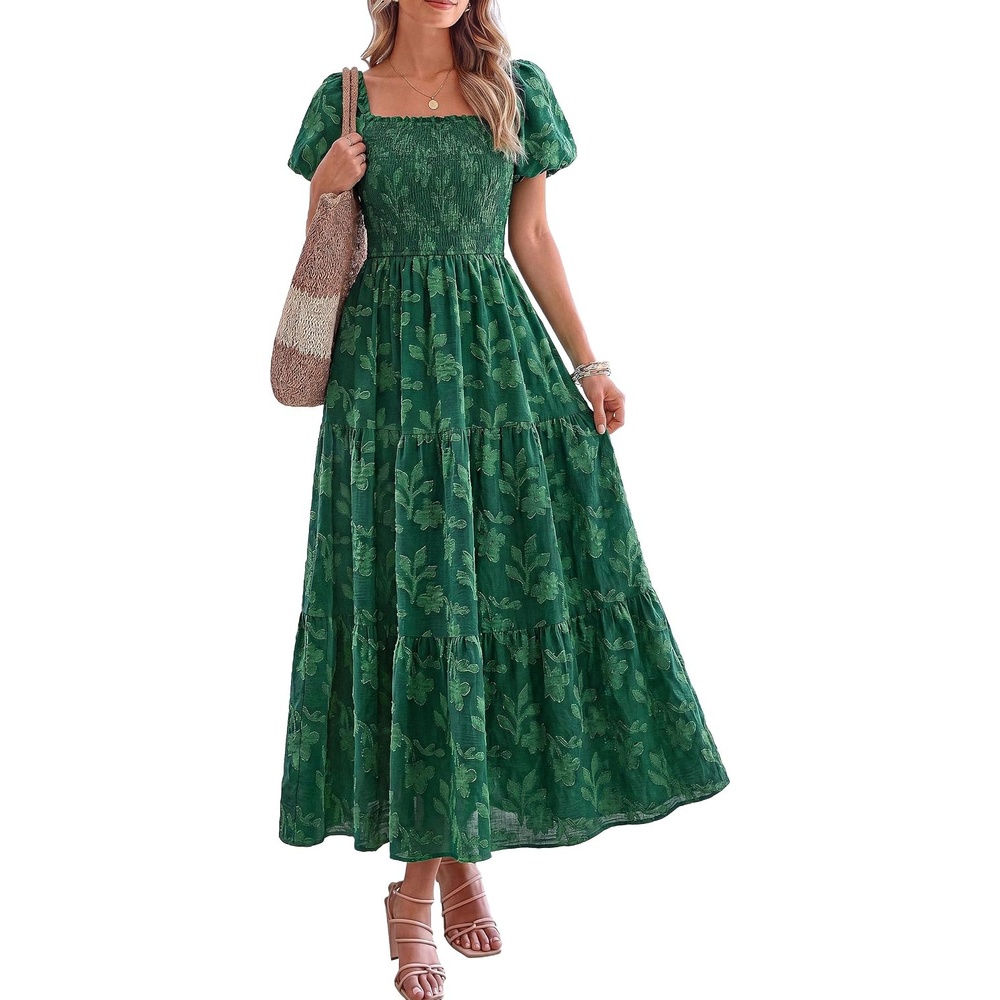image:imagePRETTYGARDEN Womens Summer Floral Boho Maxi DressDark Green