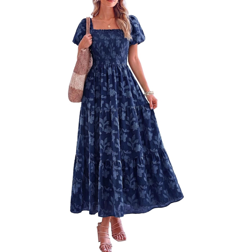 image:imagePRETTYGARDEN Womens Summer Floral Boho Maxi DressNavy Blue