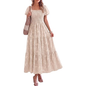 PRETTYGARDEN Women’s Summer Floral Boho Maxi Dress(Beige)