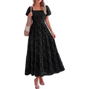 PRETTYGARDEN Women’s Summer Floral Boho Maxi Dress(Black)