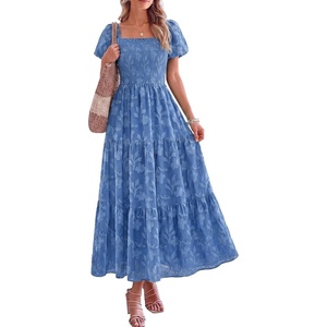 PRETTYGARDEN Women’s Summer Floral Boho Maxi Dress(Blue)