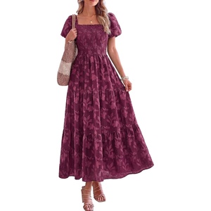 PRETTYGARDEN Women’s Summer Floral Boho Maxi Dress(Burgundy)