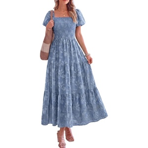 PRETTYGARDEN Women’s Summer Floral Boho Maxi Dress(Dusty Blue)