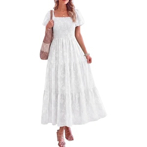 PRETTYGARDEN Women’s Summer Floral Boho Maxi Dress(White)