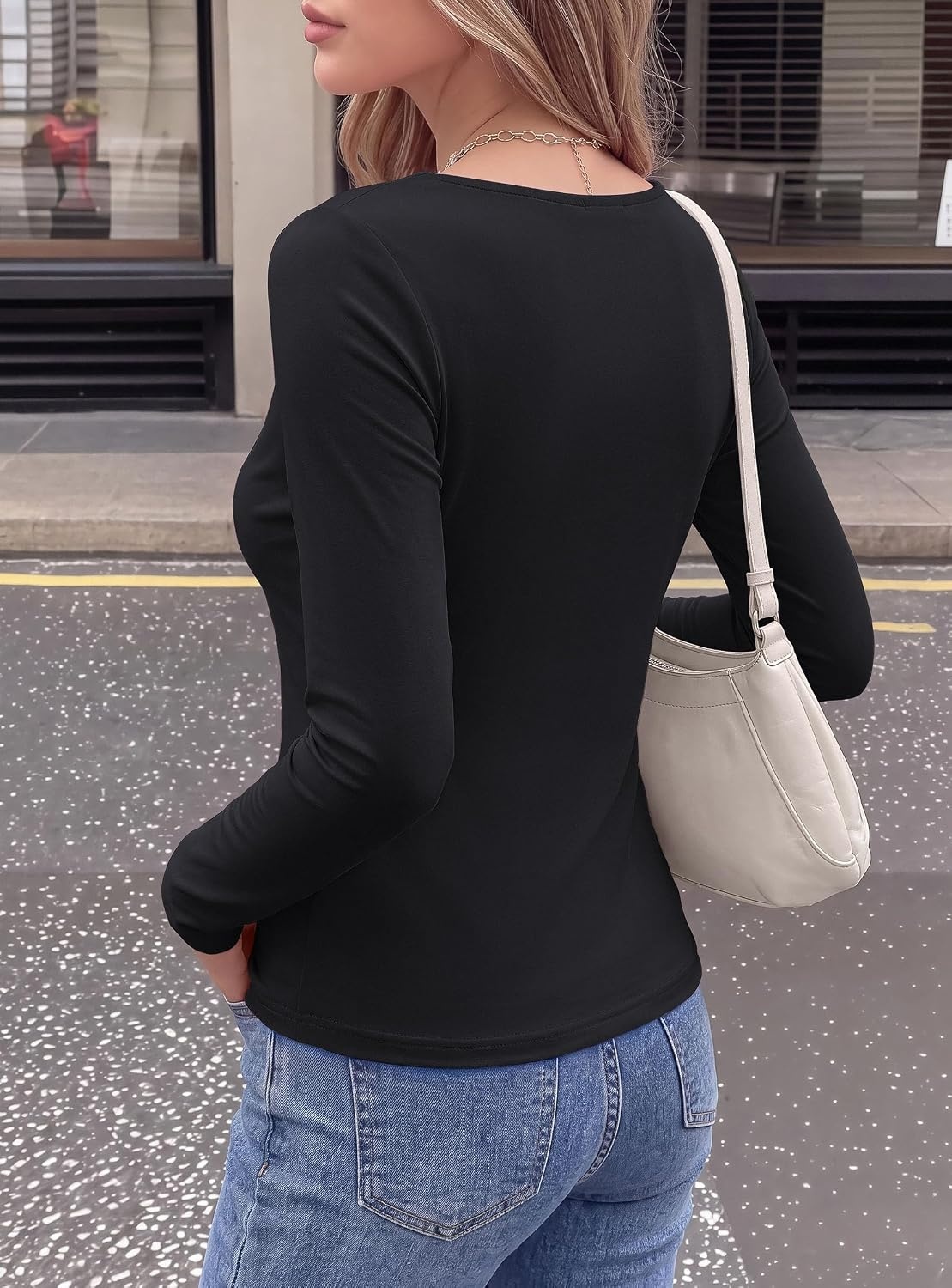 image:imagePRETTYGARDEN Cowl Neck Tops for Women Fashion Long Sleeve ShirtBlack