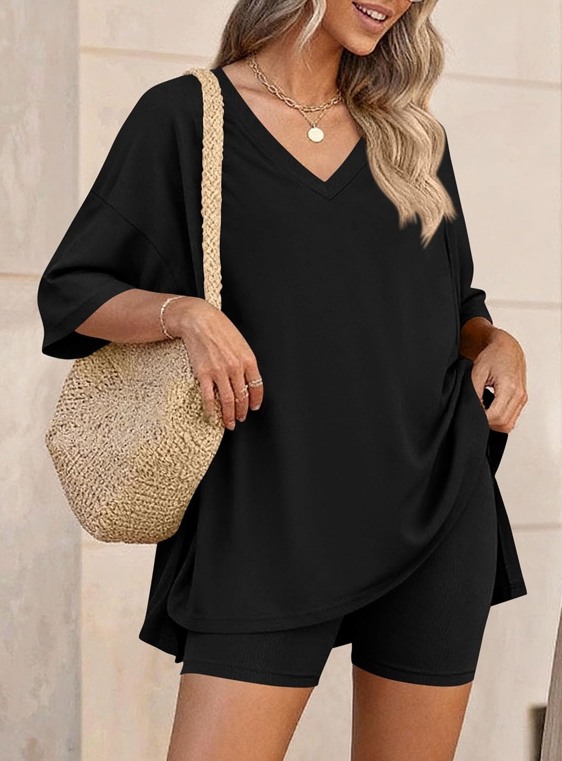 image:imagePRETTYGARDEN Womens 2 Piece Outfit Lounge Short SetsBlack