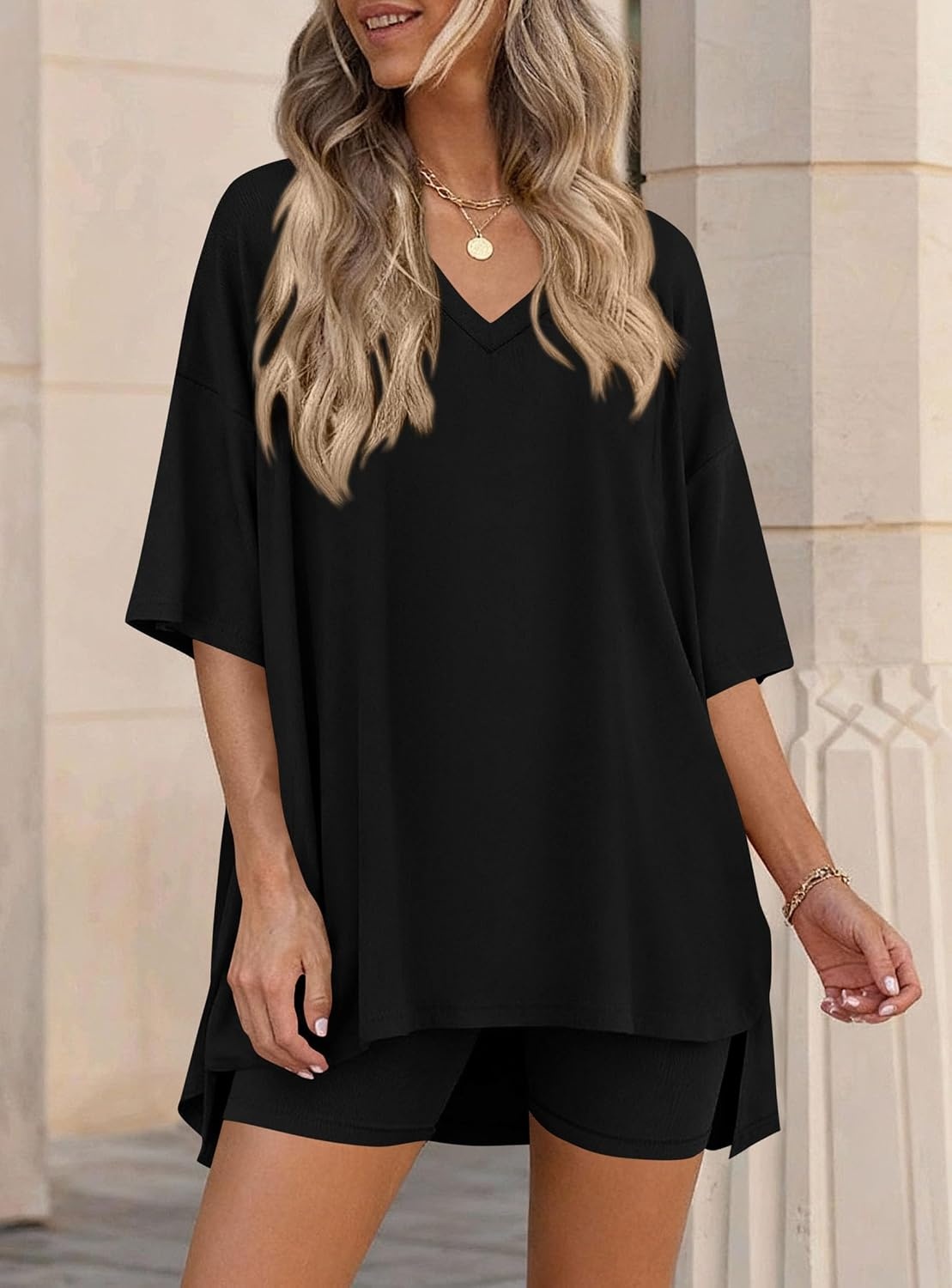image:imagePRETTYGARDEN Womens 2 Piece Outfit Lounge Short SetsBlack