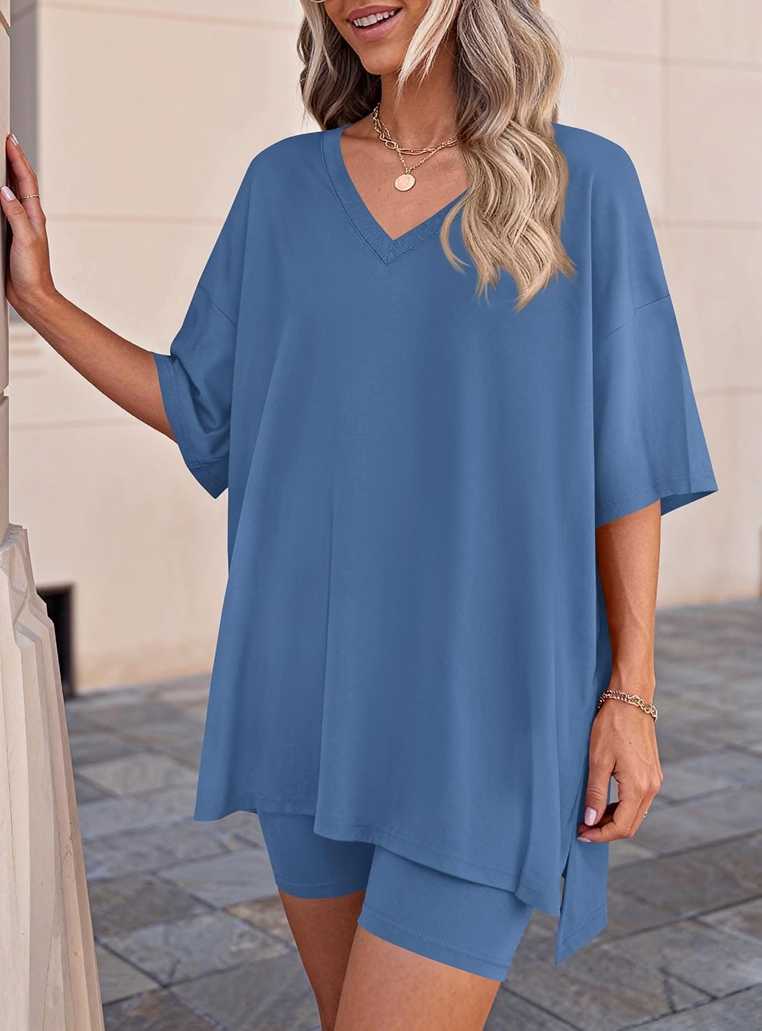 image:imagePRETTYGARDEN Womens 2 Piece Outfit Lounge Short SetsBlue