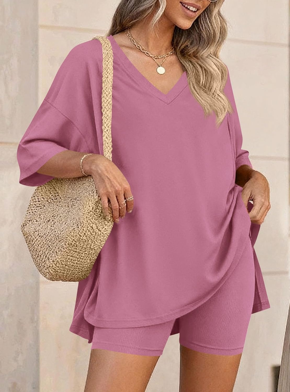 image:imagePRETTYGARDEN Womens 2 Piece Outfit Lounge Short SetsPink