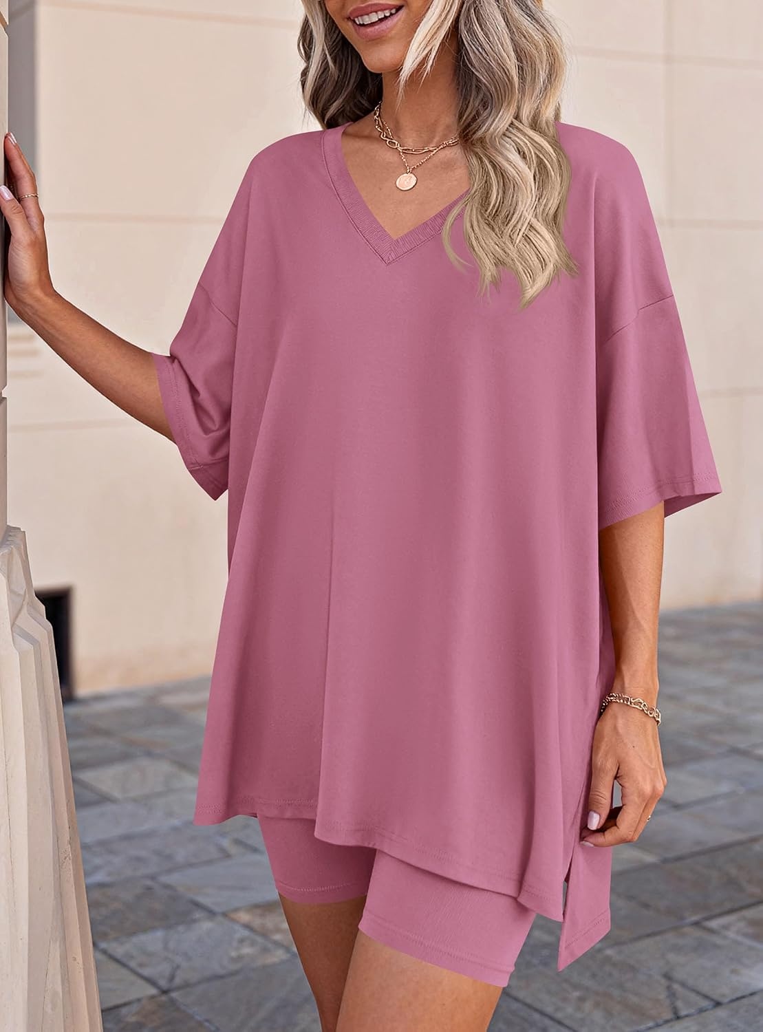 image:imagePRETTYGARDEN Womens 2 Piece Outfit Lounge Short SetsPink