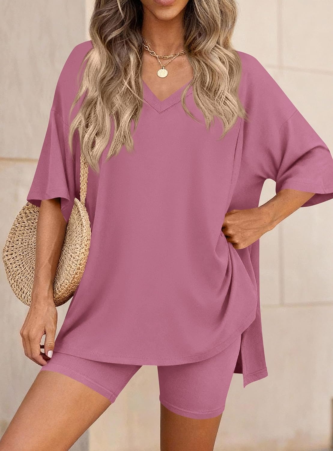 image:imagePRETTYGARDEN Womens 2 Piece Outfit Lounge Short SetsPink