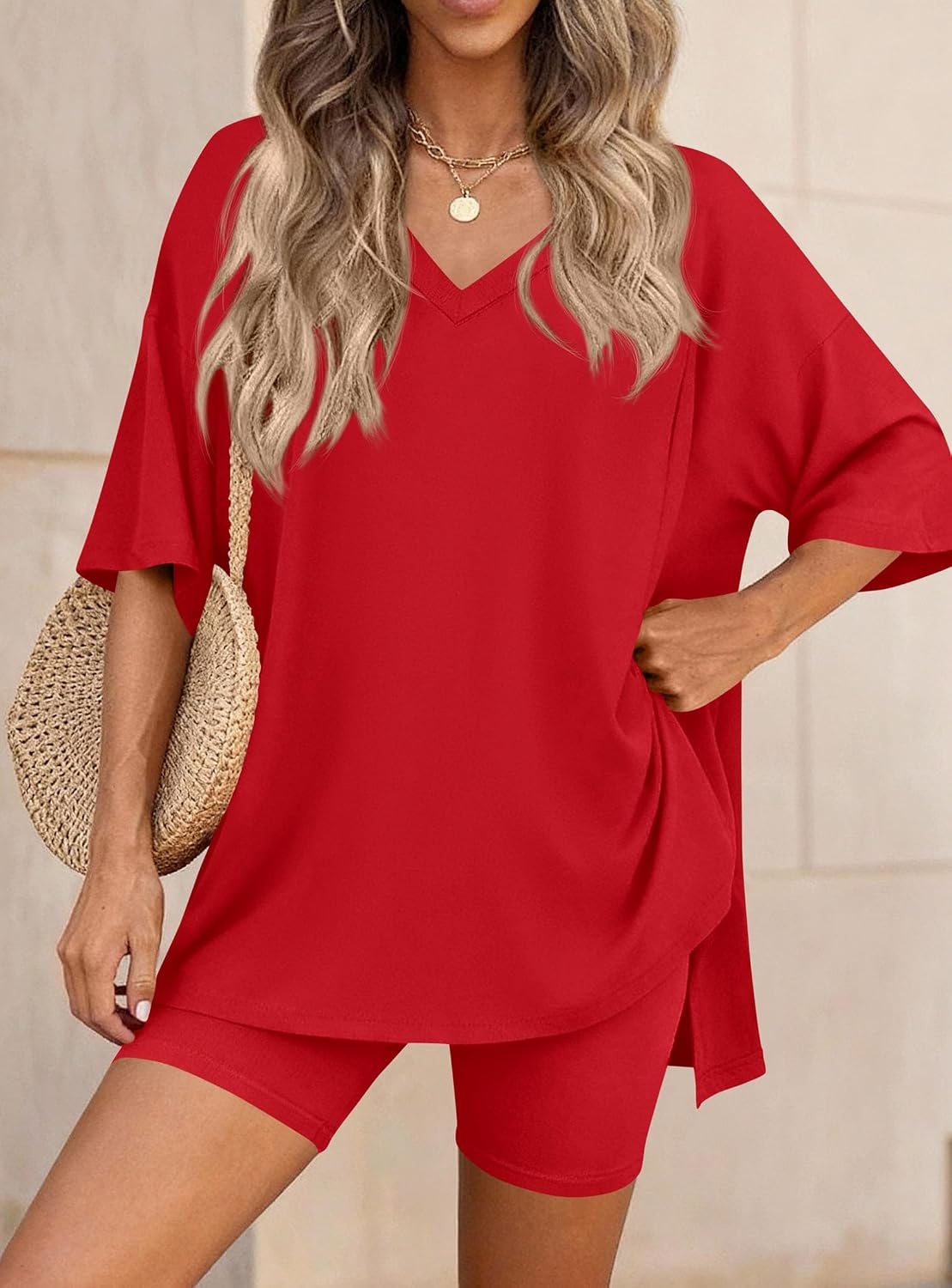 image:imagePRETTYGARDEN Womens 2 Piece Outfit Lounge Short SetsRed