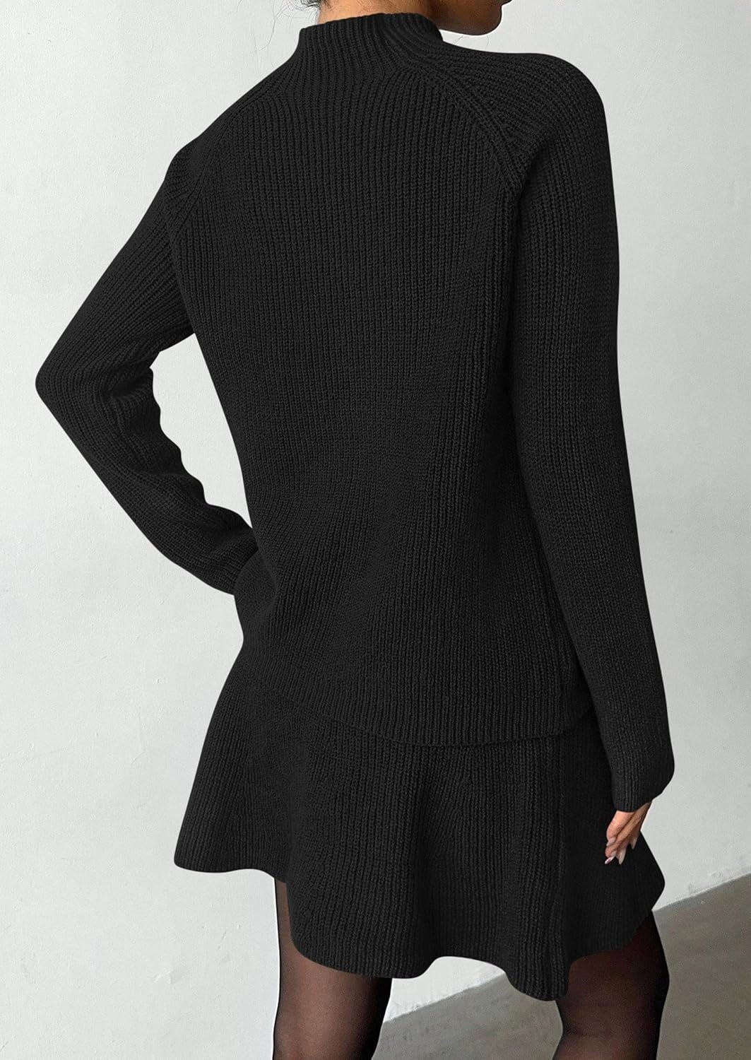 image:imagePRETTYGARDEN Womens Fall 2 Piece Outfits Matching Sweater Skirt SetsBlack