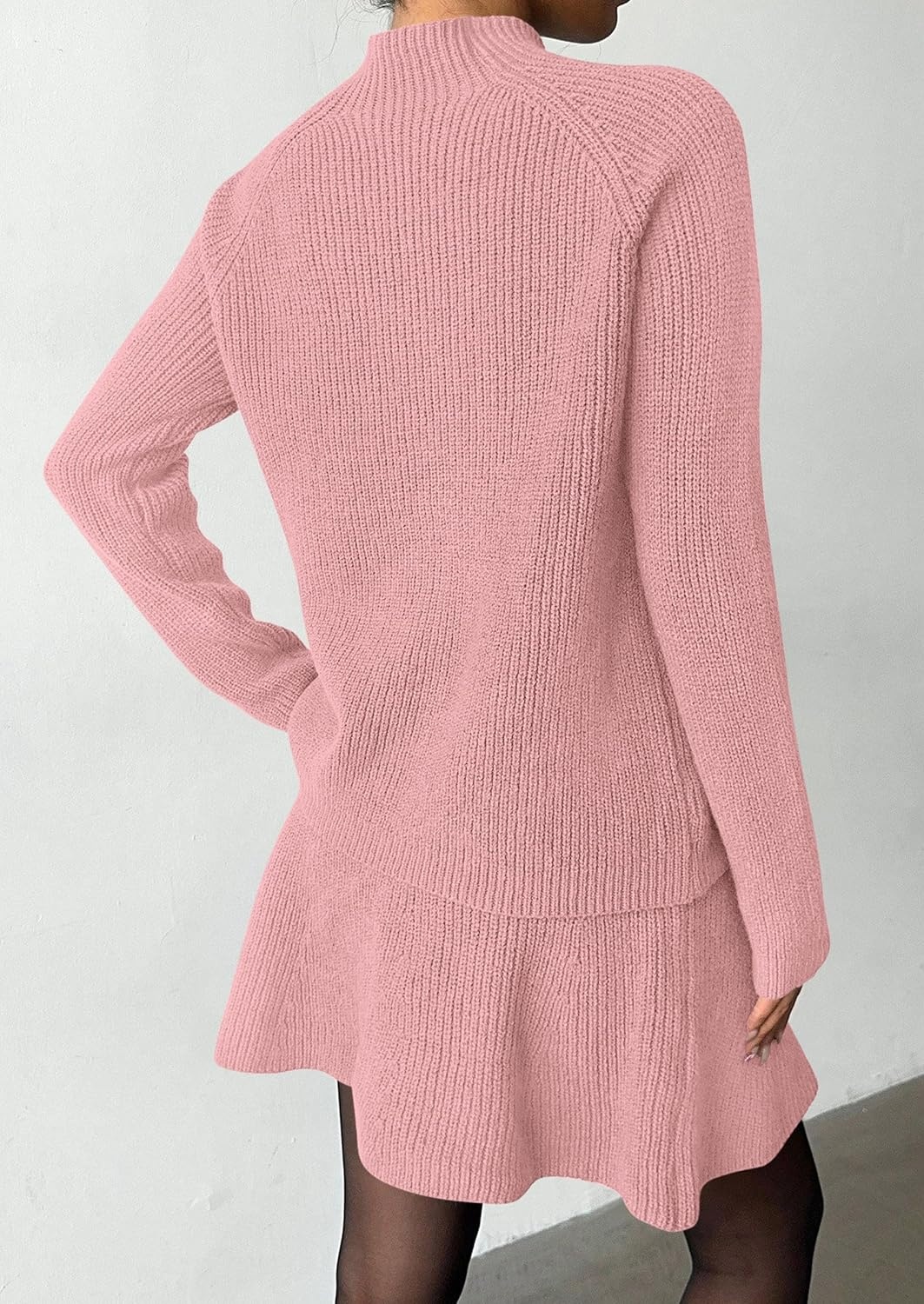 image:imagePRETTYGARDEN Womens Fall 2 Piece Outfits Matching Sweater Skirt SetsPink